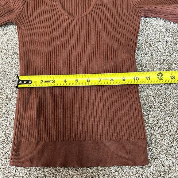 ABERCROMBIE & FITCH Women's Mock Neck Ribbed Knit Long Sleeve Size XS In Brown - Picture 8 of 12